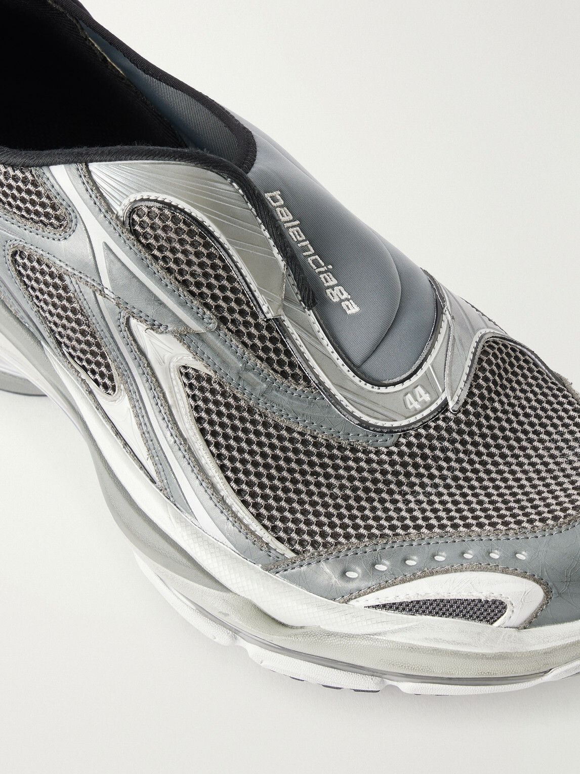 Balenciaga - D'Orsay Rubber-Trimmed Mesh Sneakers - Gray