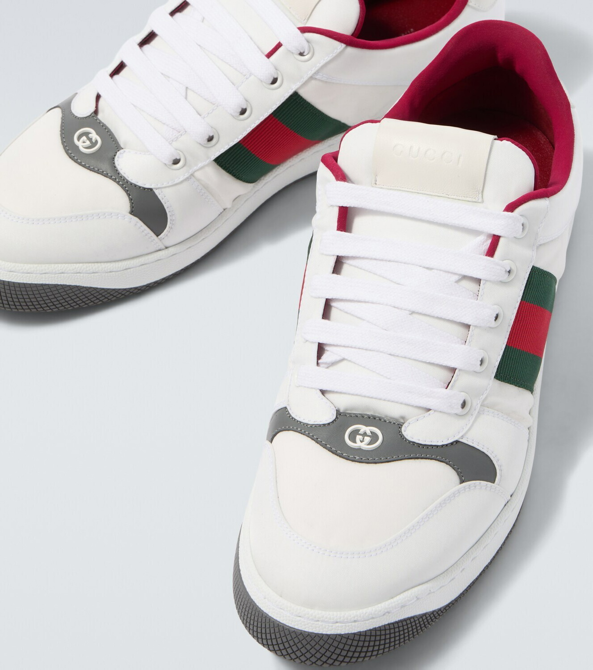 Gucci Screener leather-trimmed sneakers