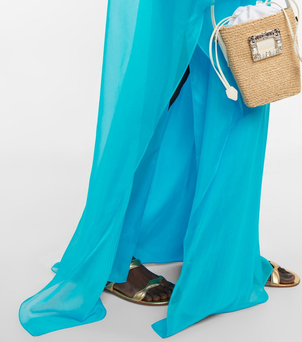 Safiyaa Embellished silk chiffon kaftan