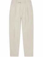 NN07 - Fritz 1062 Tapered Pleated Stretch-Cotton Seersucker Suit Trousers - Neutrals