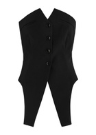 Alexander Wang Strapless Wool Waistcoat Black