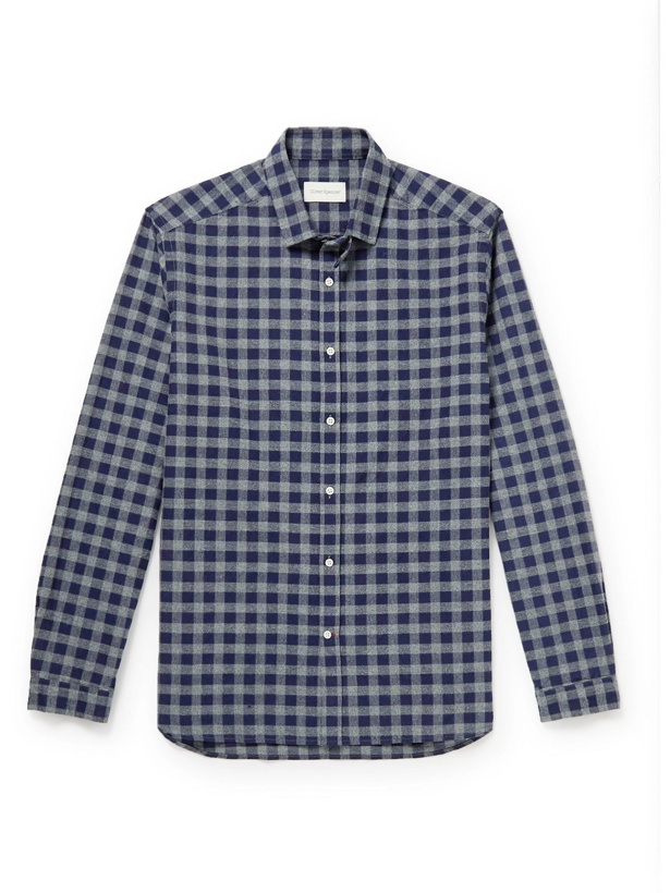 Photo: Oliver Spencer - Clerkenwell Checked Cotton-Flannel Shirt - Blue