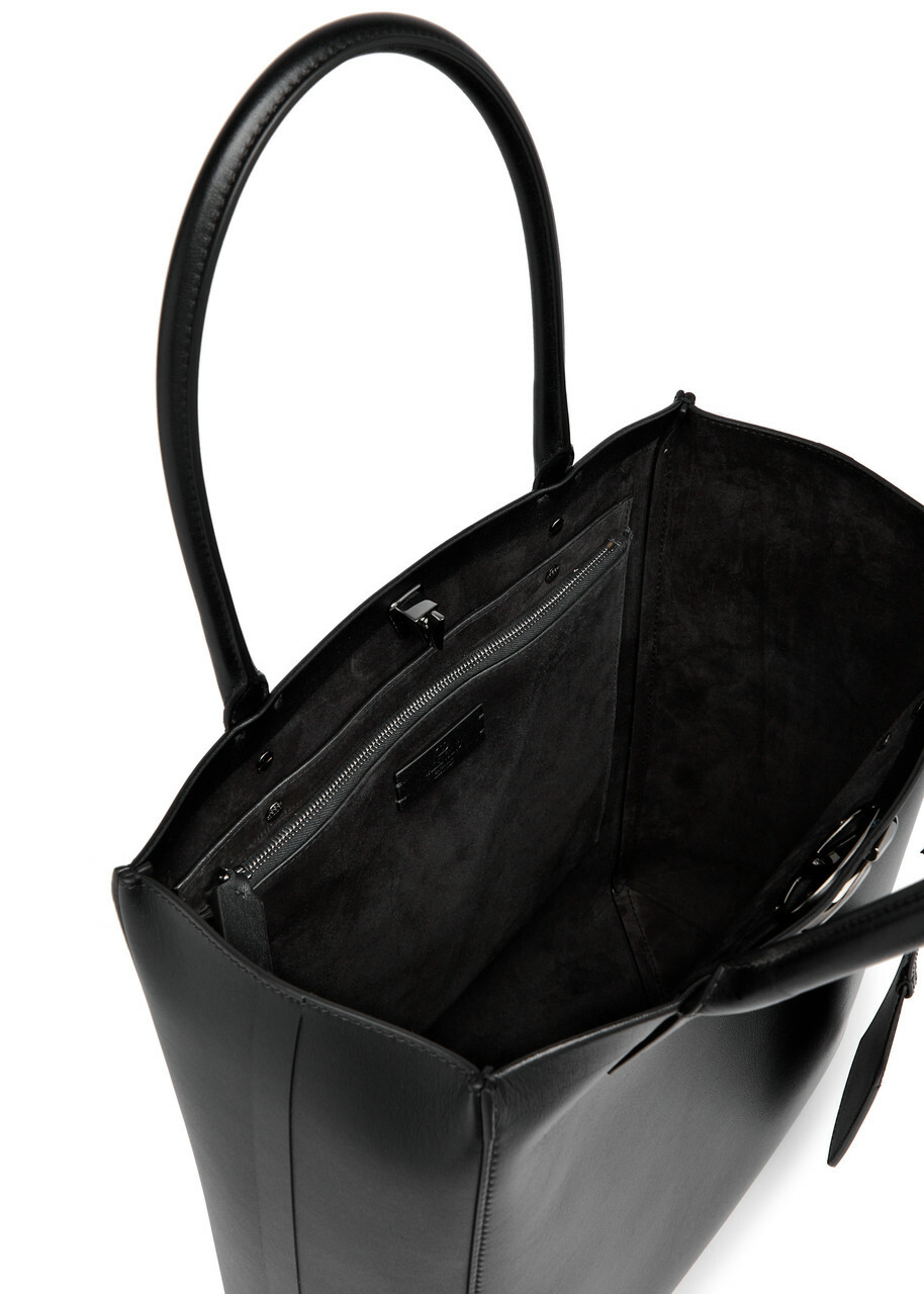 Valentino VLogo Locker Leather Tote - Black - One Size