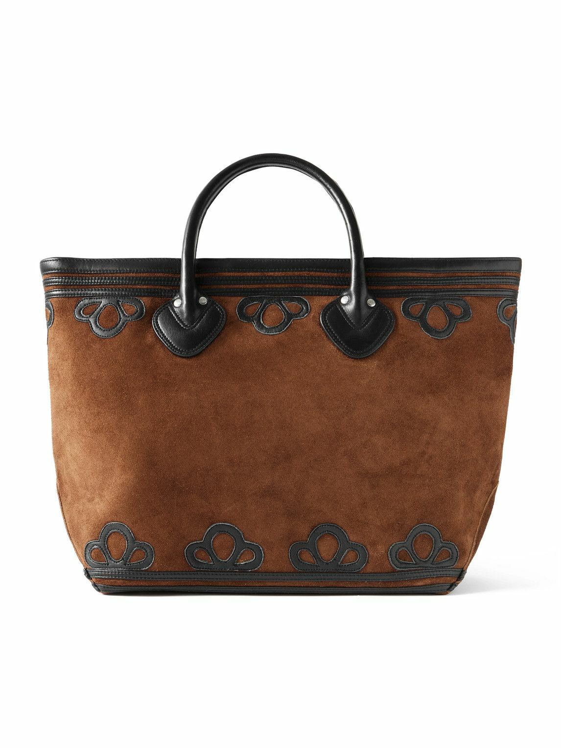 BODE - Leather-Trimmed Suede Tote Bag
