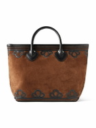 BODE - Leather-Trimmed Suede Tote Bag