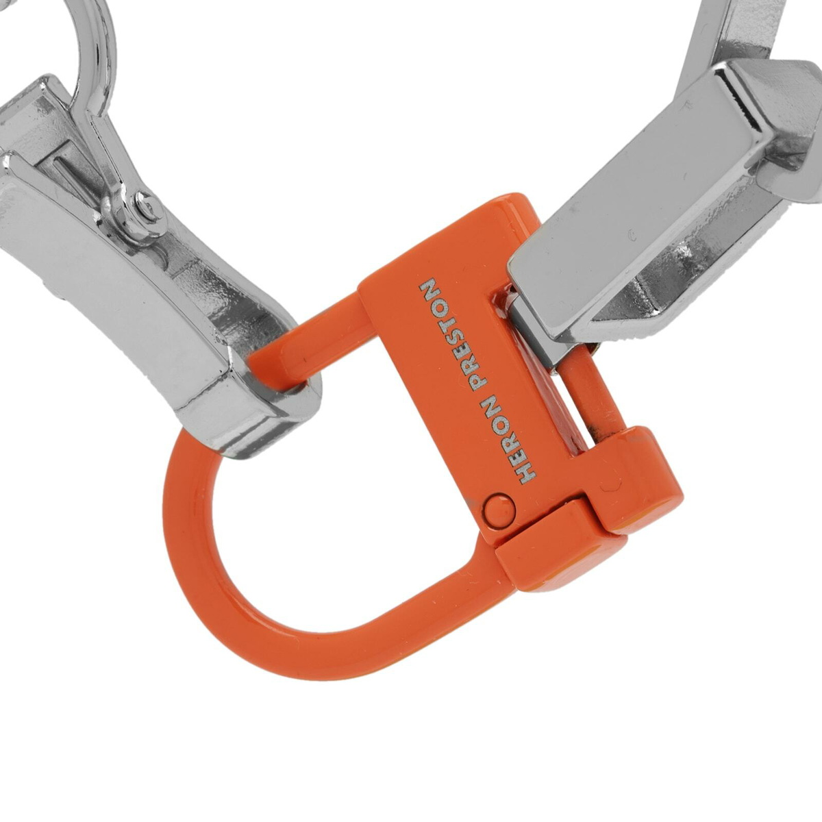 Heron Preston Men's Multichain Square Necklace in Silver/Orange