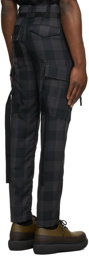 Sacai Grey & Black Buffalo Check Trousers