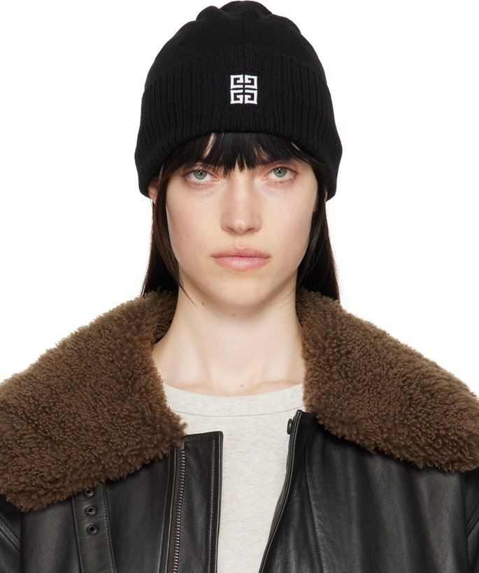 Photo: Givenchy Black 'Givenchy' 4G Wool Beanie