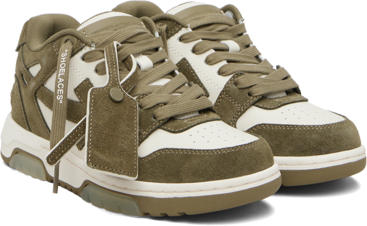 Off-White Khaki & Off-White 'Out Of Office' Sneakers