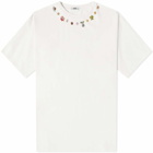 Bode Men's Beaded Necklace T-Shirt in White