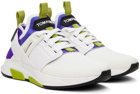 TOM FORD White & Purple Jago Sneakers