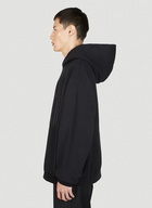 Logo Stitched Hooded Sweatshirt in Black