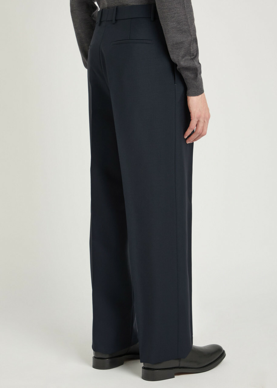 Jil Sander Straight-leg Wool-blend Trousers Dark Blue