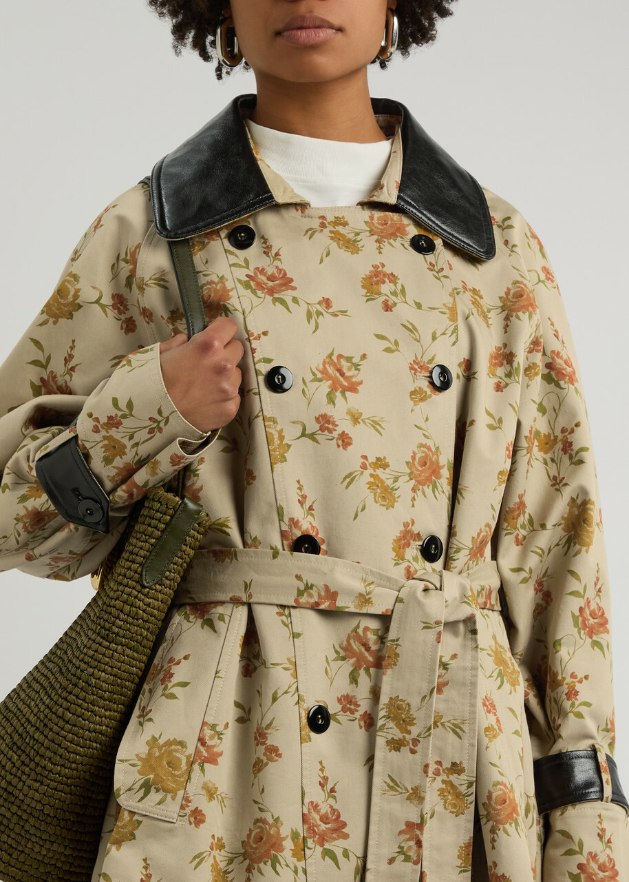 Rabanne Floral-print Double-breasted Cotton Jacket Multi Floral