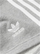 adidas Originals - Straight-Leg Logo-Embroidered Striped Cotton-Jersey Drawstring Shorts - Gray