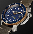 Bremont - Project Possible Limited Edition Automatic Chronometer 43mm Titanium, Bronze and Leather Watch - Blue