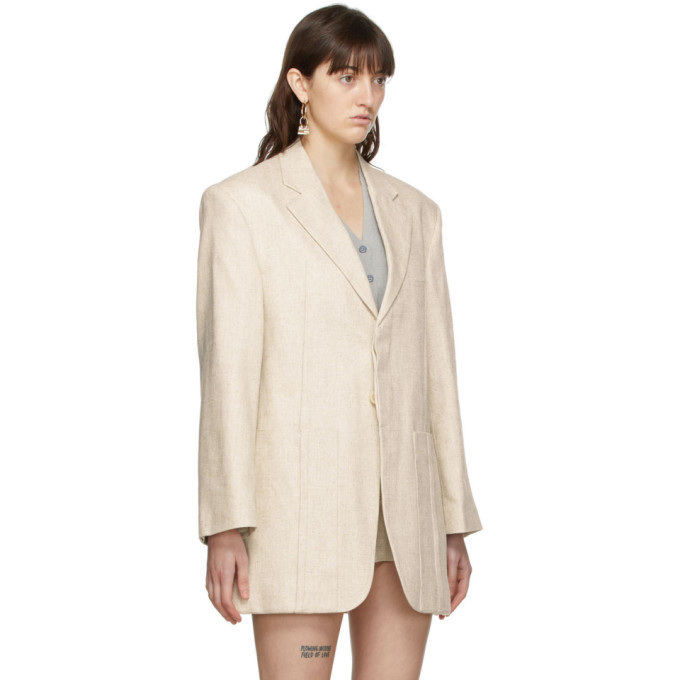 Jacquemus Beige Linen Blazer Jacquemus