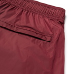 Off-White - Mid-Length Logo-Print Shell Swim Shorts - Burgundy