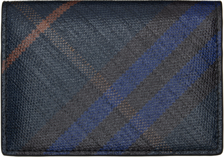 Photo: Burberry Navy Check Folding Card Holder