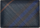 Burberry Navy Check Folding Card Holder