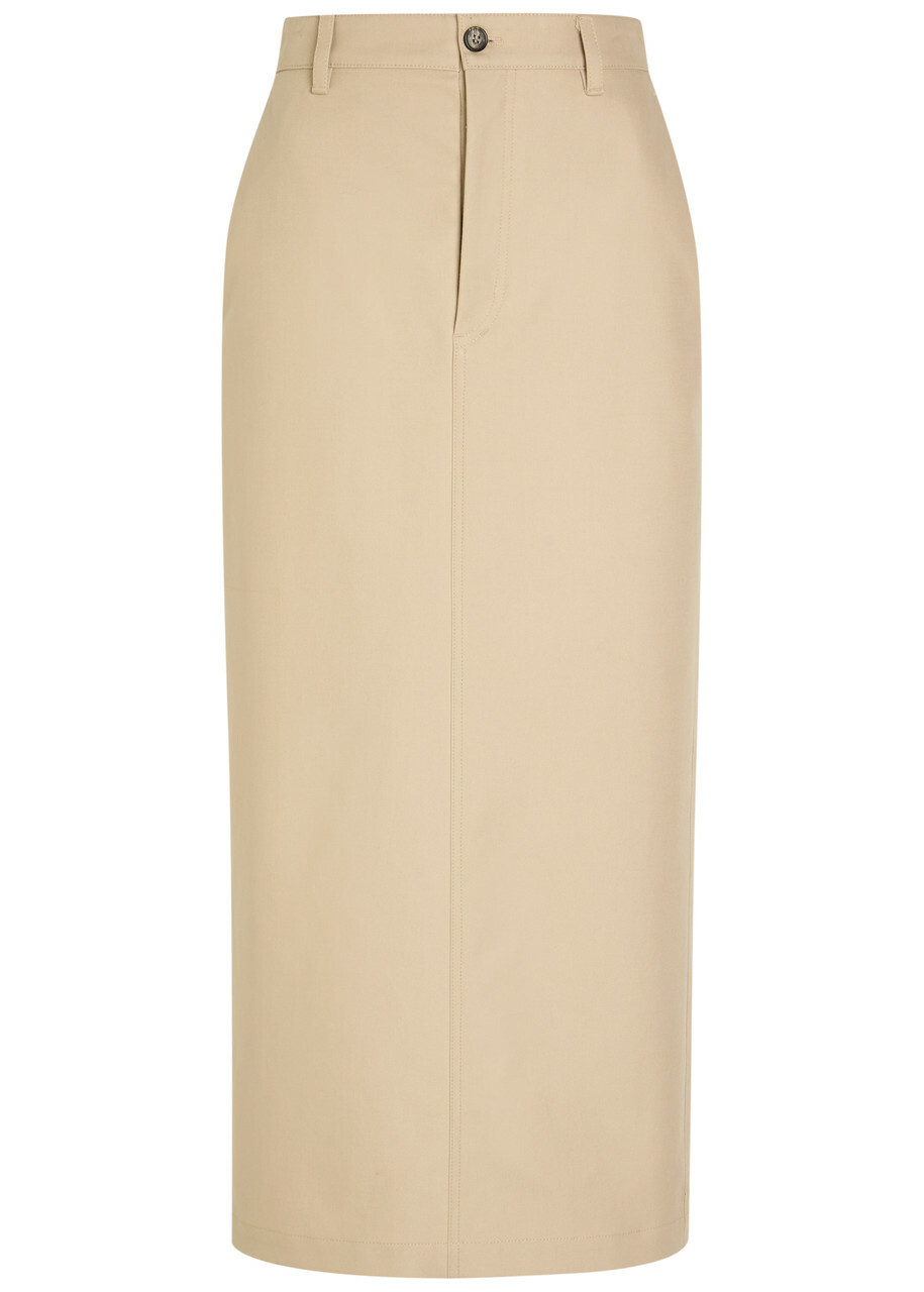 Wardrobe.nyc Twill Midi Skirt Stone