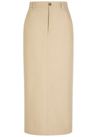 Wardrobe.nyc Twill Midi Skirt Stone