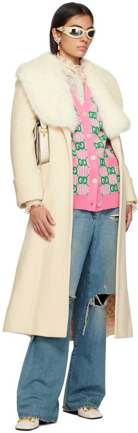 Gucci Pink Houndstooth GG Cardigan