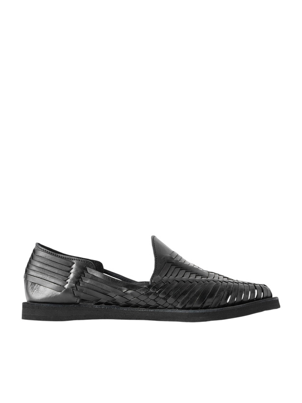 Photo: Yuketen - Alejandro Woven Leather Huarache Sandals - Black