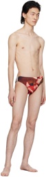 Jean Paul Gaultier Red 'The Roses' Swim Briefs