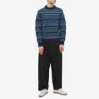 Missoni Men's Wave Cable Chunky Crew Knit in Blue/Grey