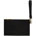 Versace Black and Gold Small Tribute Cordura Zip Pouch