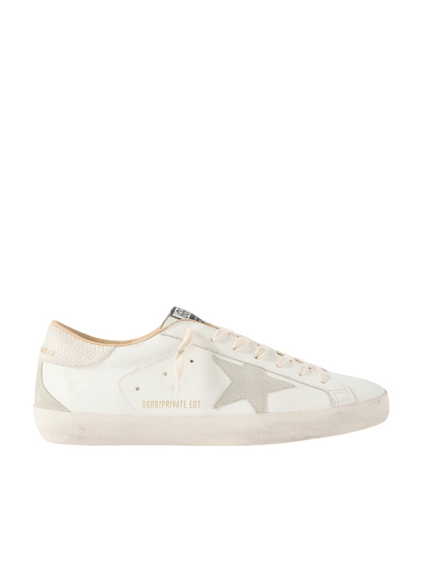 Photo: Golden Goose - Super-Star Distressed Suede-Trimmed Leather Sneakers - White