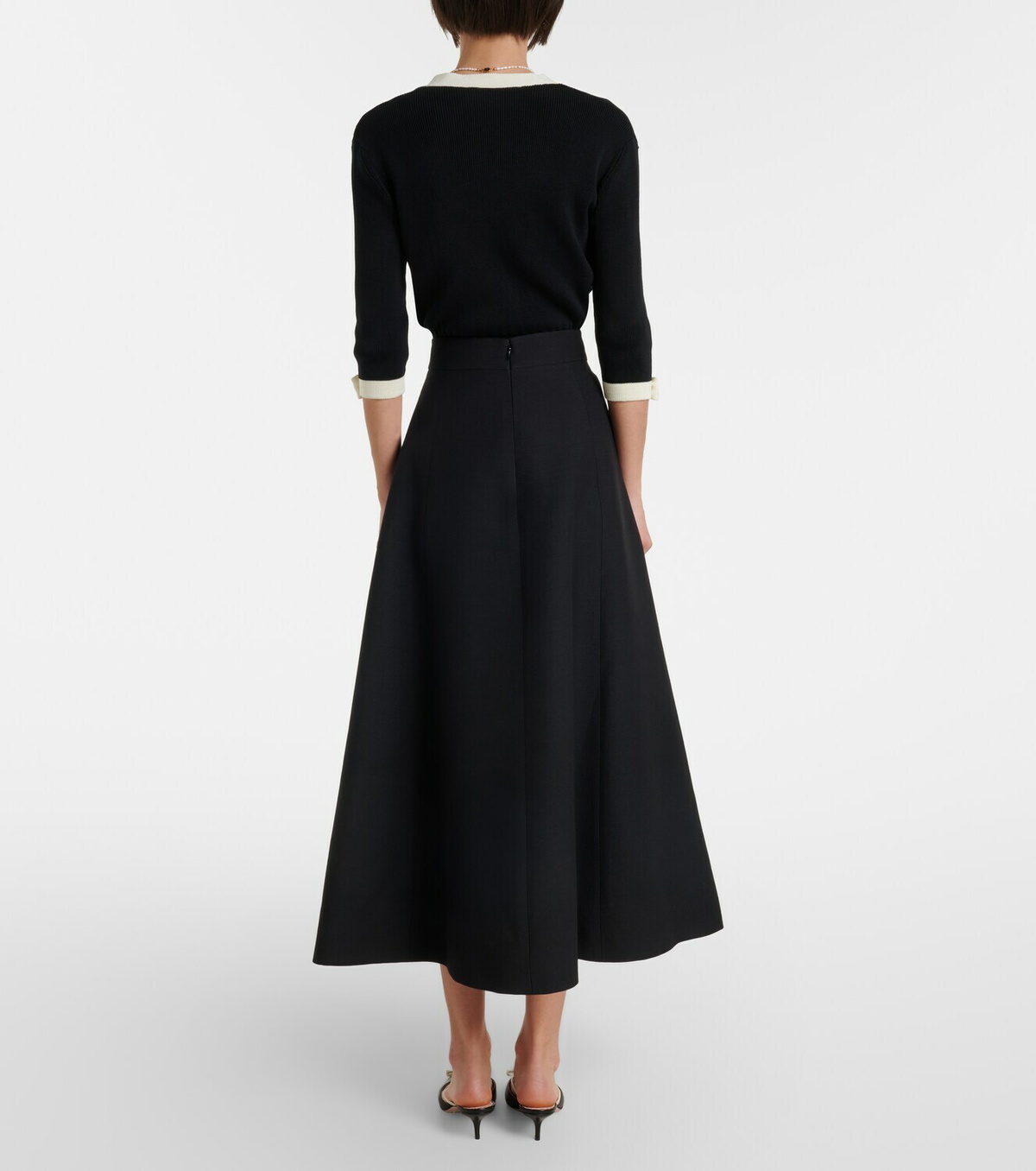 Valentino VGold Crepe Couture midi skirt