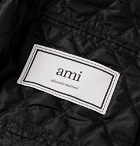 AMI - Appliquéd Suede Jacket - Men - Black