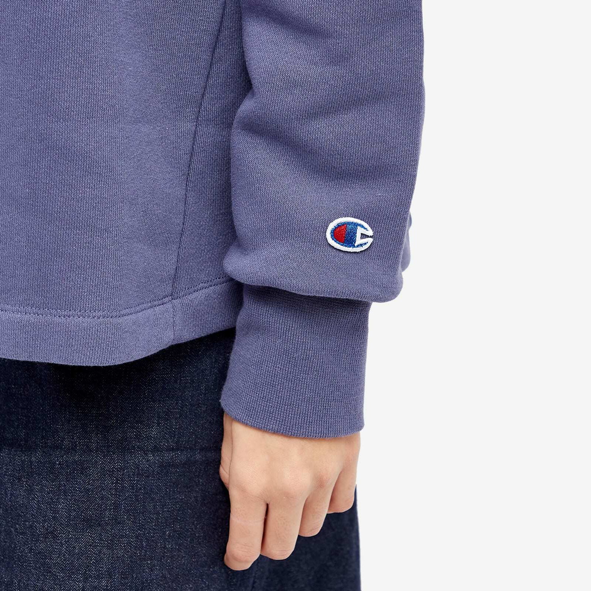 Champion Women's x Beams Boy Crew Sweat in Blue