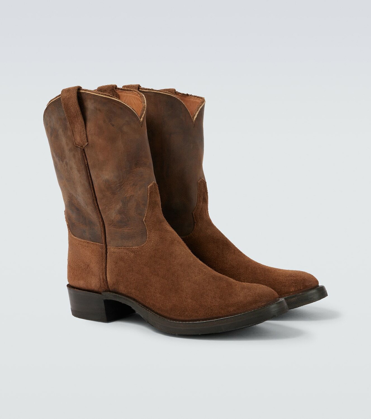 RRL Suede and leather cowboy boots