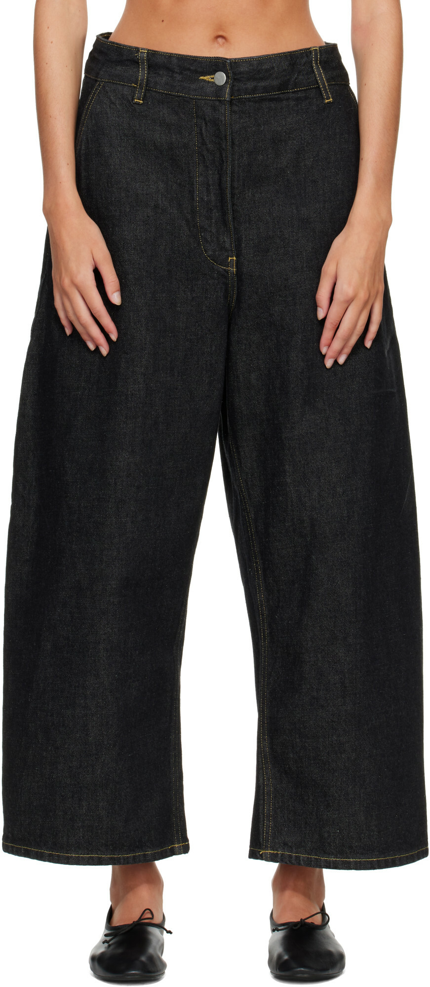 Studio Nicholson Black Chalco Wide Leg Jeans