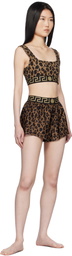 Versace Underwear Brown Greca Border Bralette