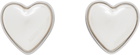 AMBUSH White Pearl Heart Stud Pierce Earrings