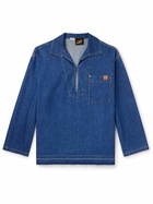 Loewe - Paula's Ibiza Leather-Trimmed Denim Overshirt - Blue