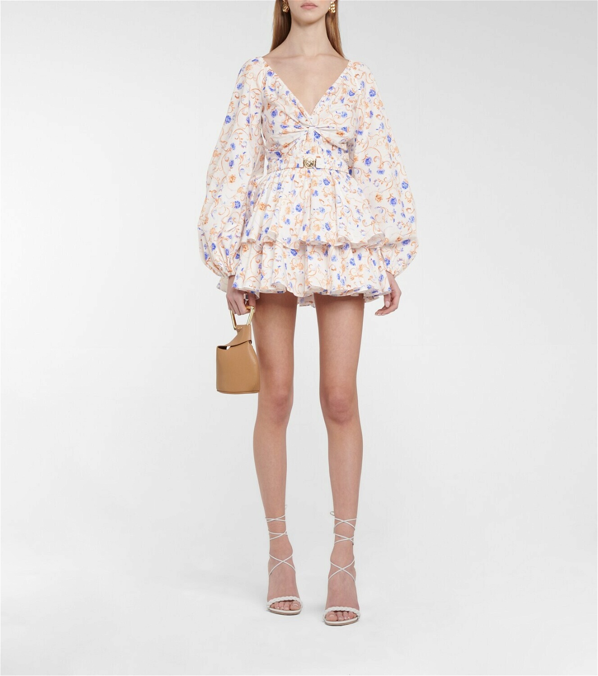 Caroline Constas Reign floral cotton-blend miniskirt