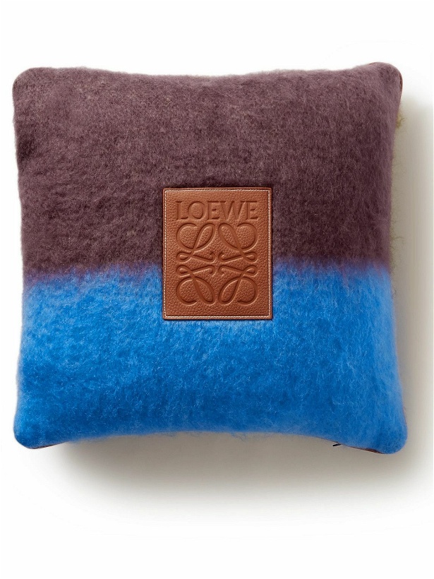 Photo: Loewe - Logo-Appliquéd Two-Tone Mohair and Wool-Blend Cushion