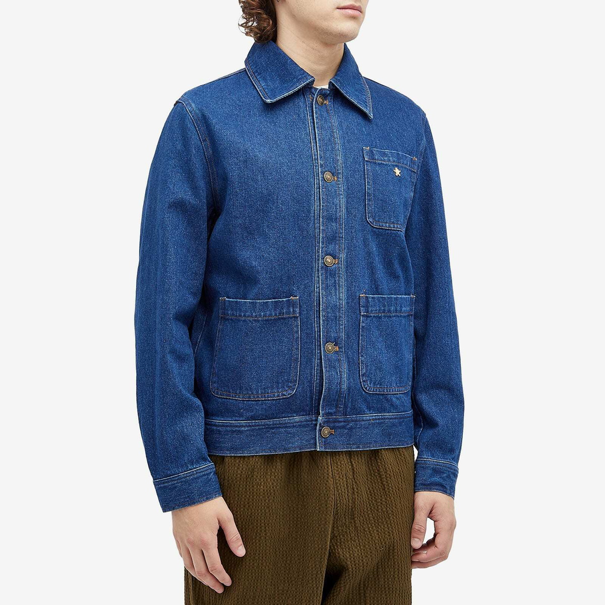 Bram's Fruit Men's Denim Chore Jacket in Indigo