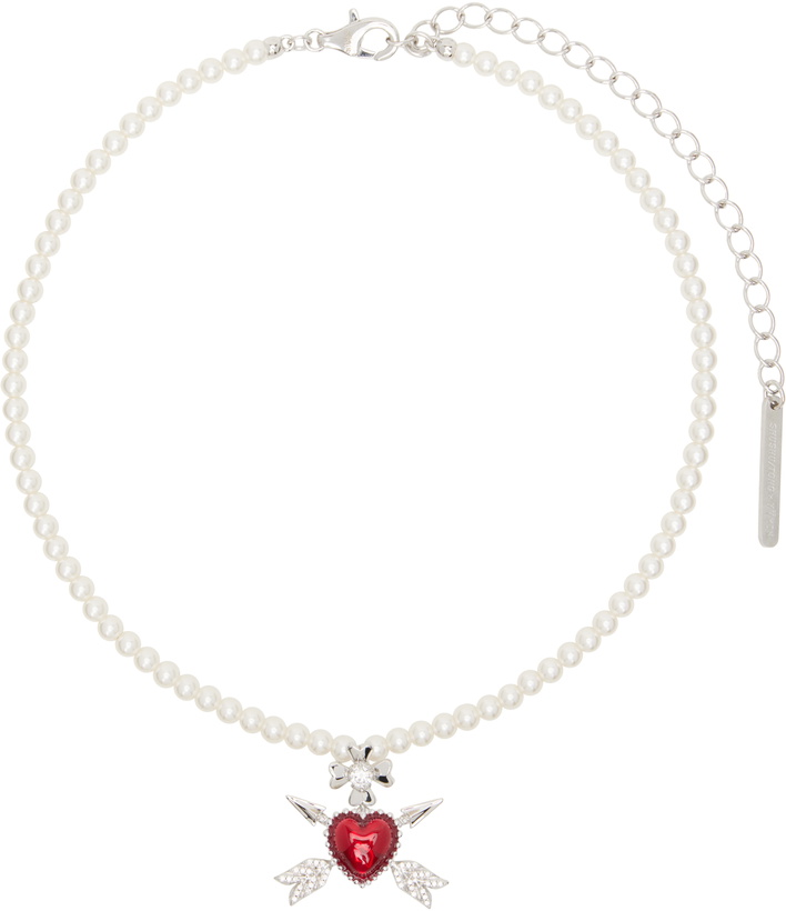 Photo: SHUSHU/TONG YVMIN Edition Enamel Heart Double Arrow Necklace