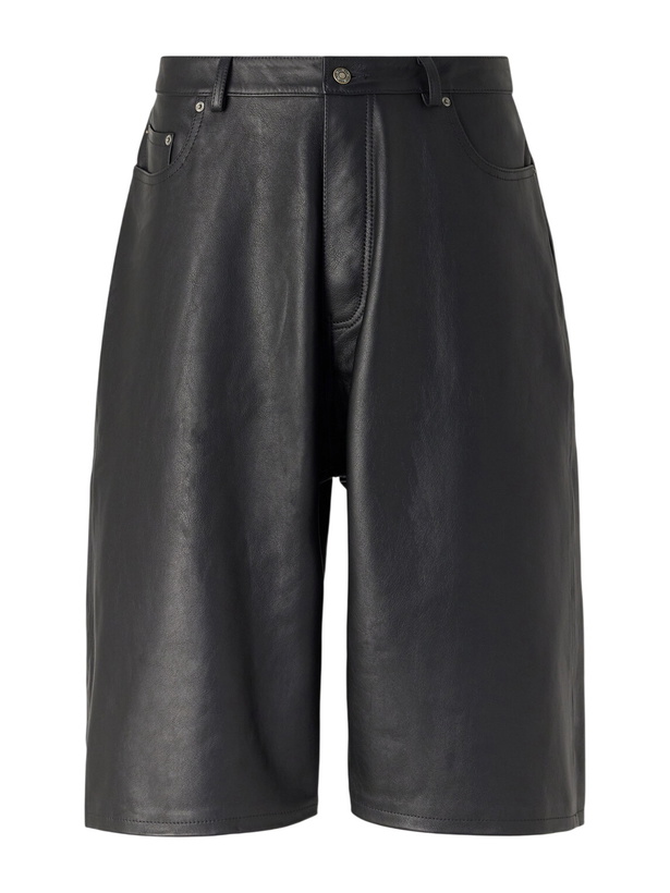 Photo: 424 - Straight-Leg Leather Shorts - Black