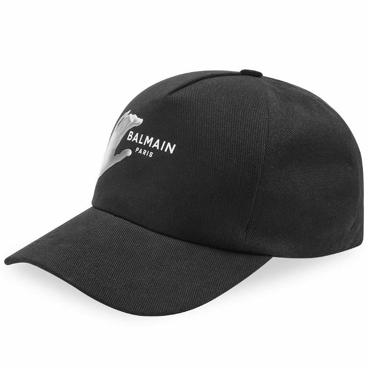 Photo: Balmain Men's Sculpture Print Logo Cap in Black