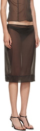 St. Agni Khaki Transparent Midi Skirt