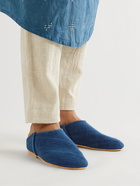 11.11/eleven eleven - Indigo-Dyed Organic Cotton Slippers - Blue