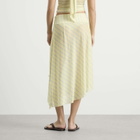 House Of Sunny Women's Striped Mesh Asymmetric Skirt in Butter