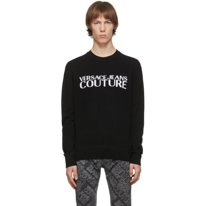 Photo: Versace Jeans Couture Black Embroidered Logo Sweater